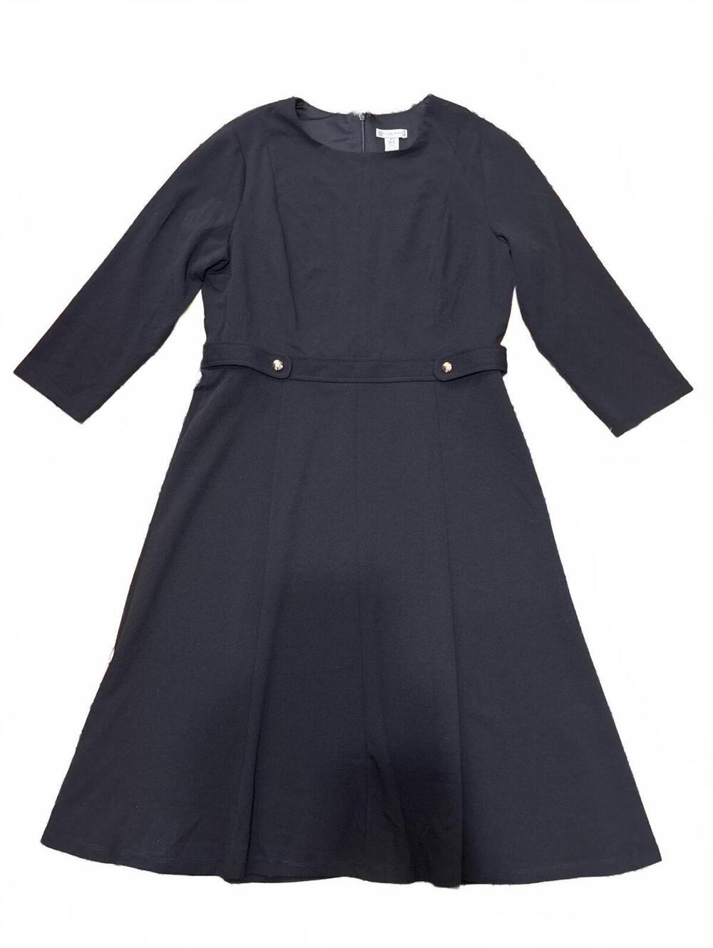 London Times Black Fit & Flare Dress Size US 16
